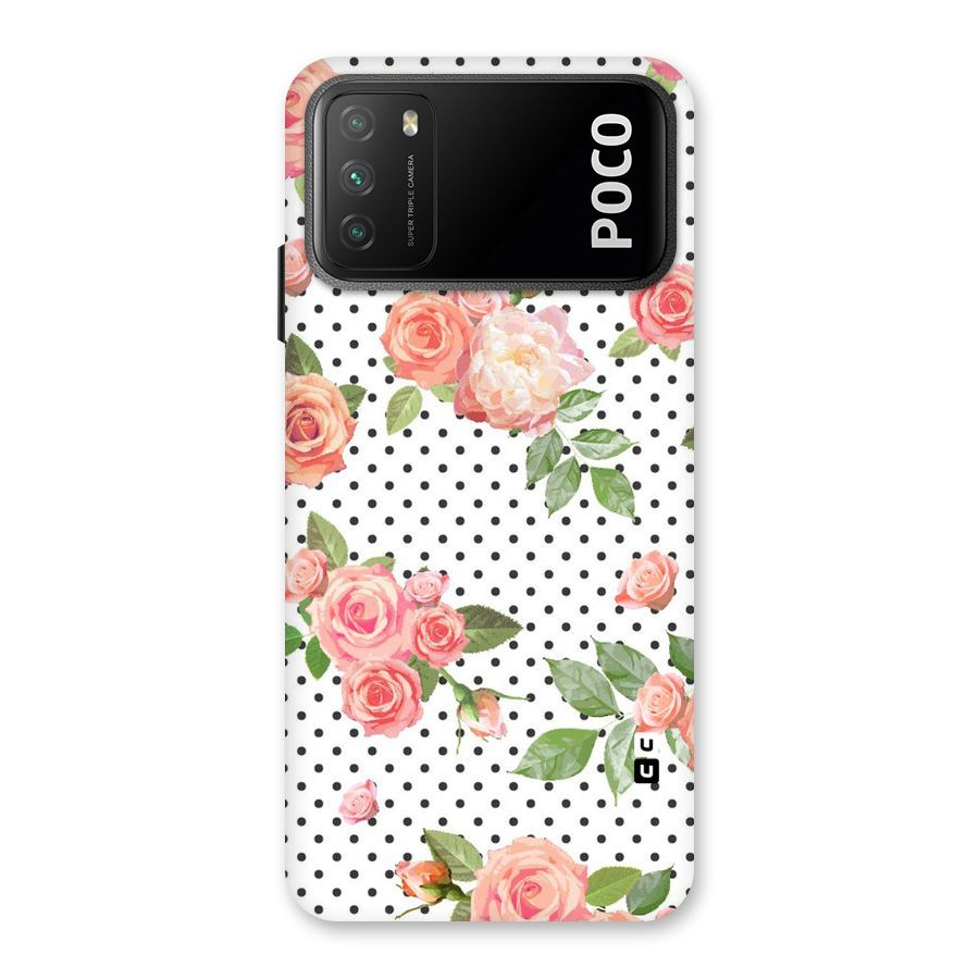 Polka Bloom White Back Case for Poco M3