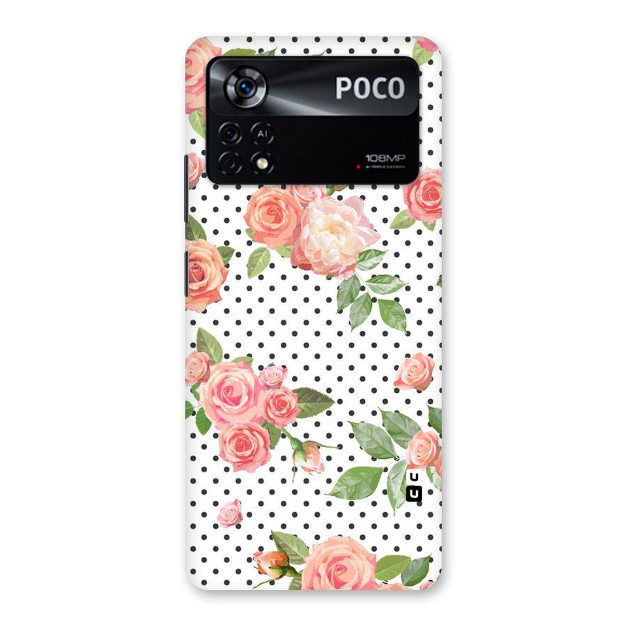 Polka Bloom White Back Case for Poco X4 Pro 5G