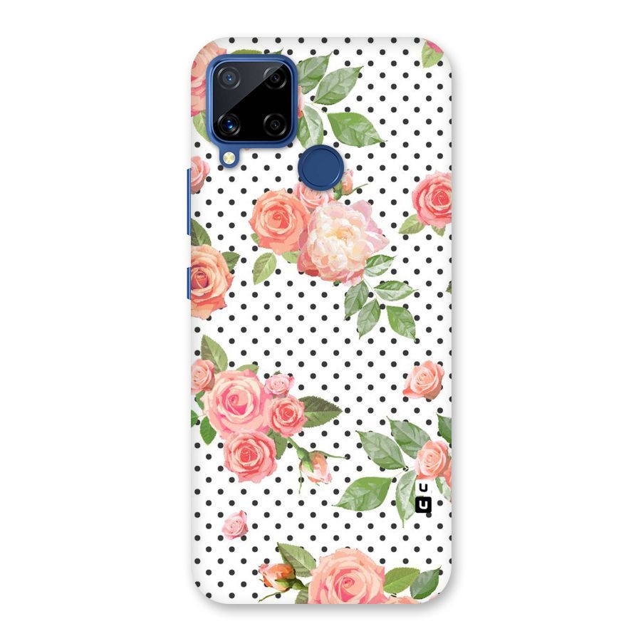 Polka Bloom White Back Case for Realme C15