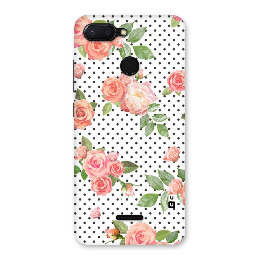 Polka Bloom White Back Case for Redmi 6