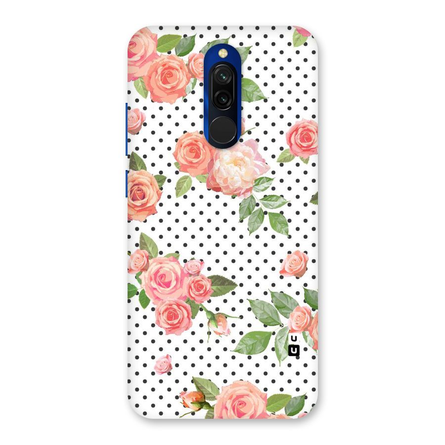 Polka Bloom White Back Case for Redmi 8