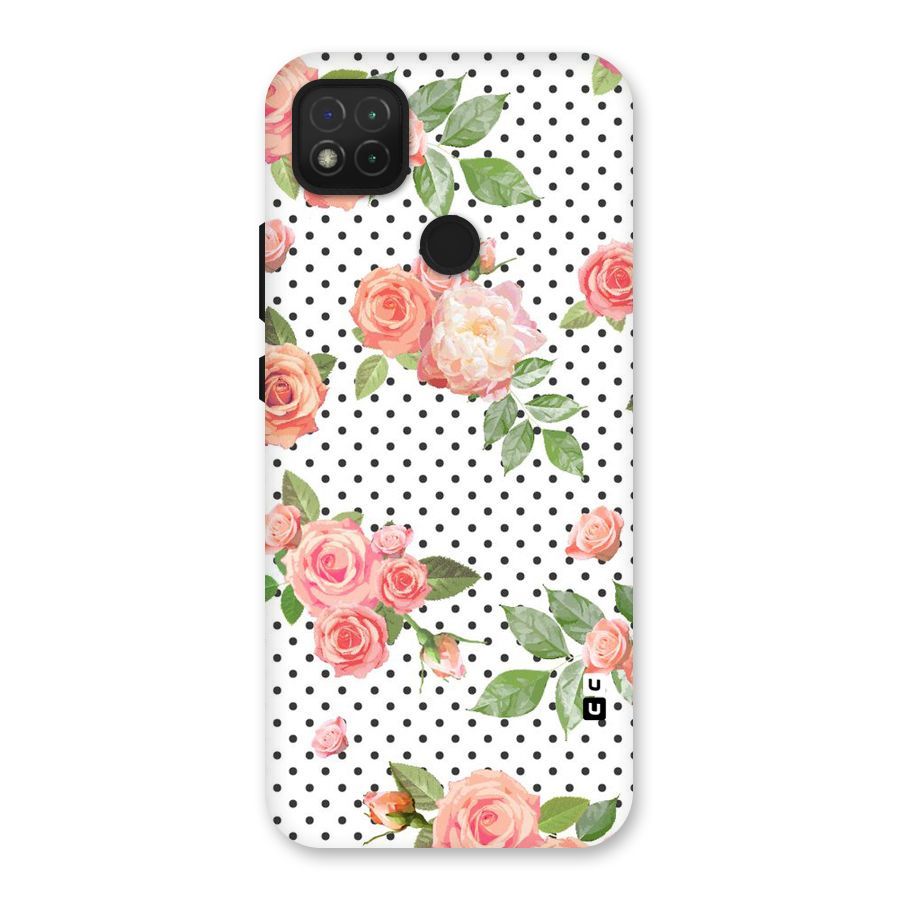 Polka Bloom White Back Case for Redmi 9