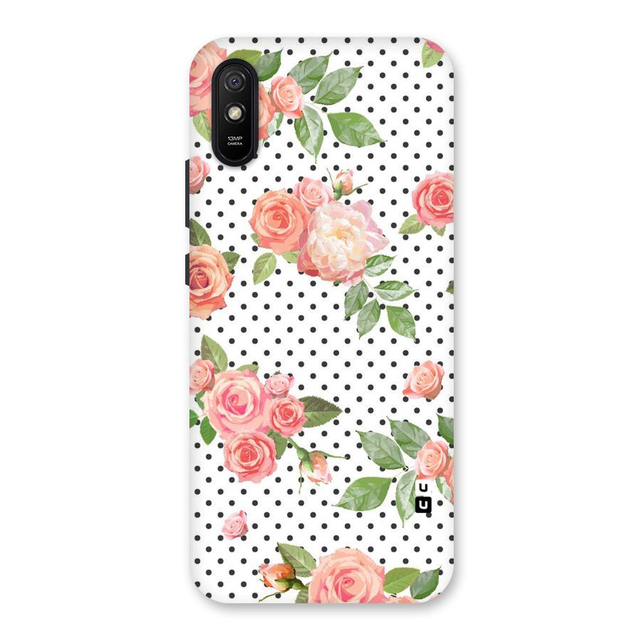 Polka Bloom White Back Case for Redmi 9A