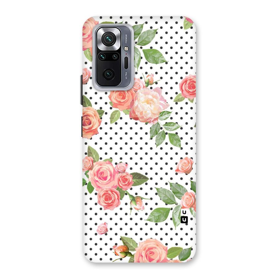 Polka Bloom White Back Case for Redmi Note 10 Pro