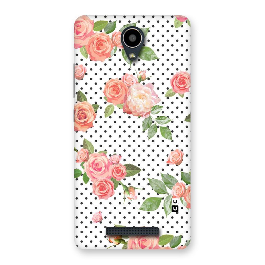 Polka Bloom White Back Case for Redmi Note 2