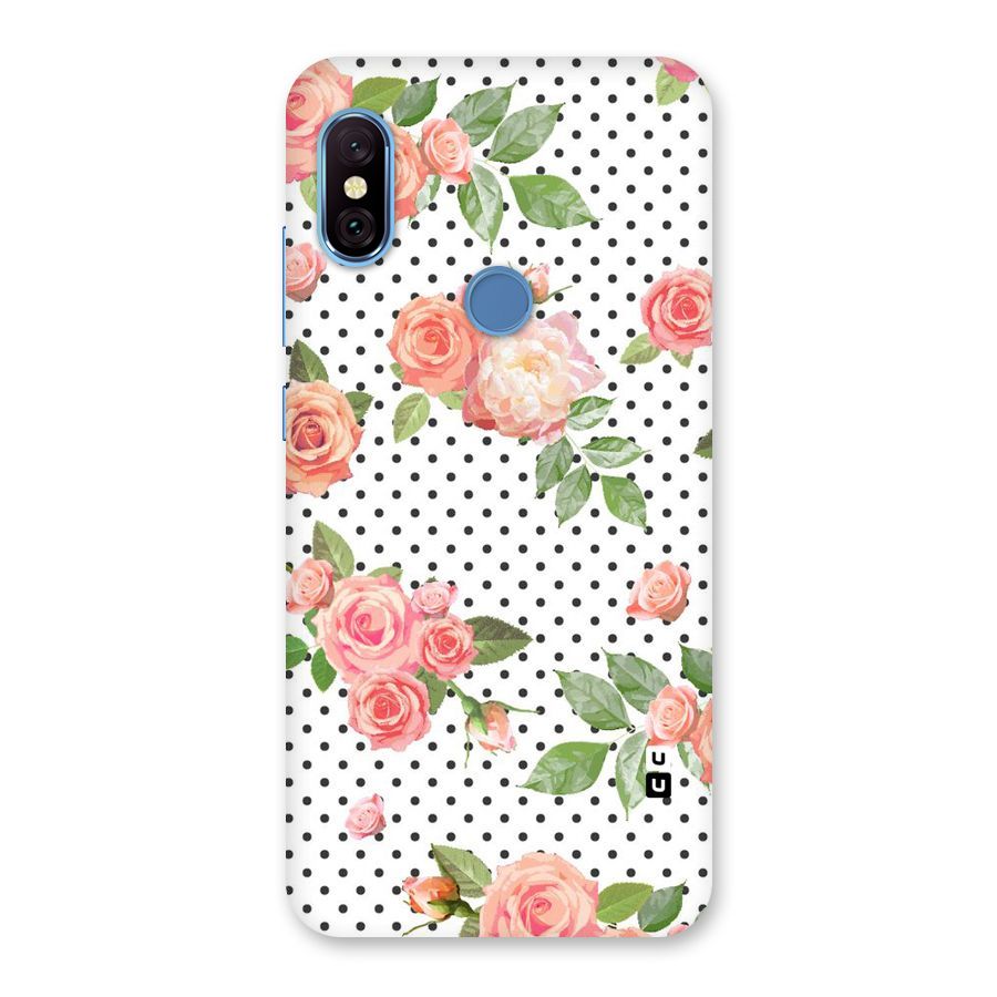 Polka Bloom White Back Case for Redmi Note 6 Pro