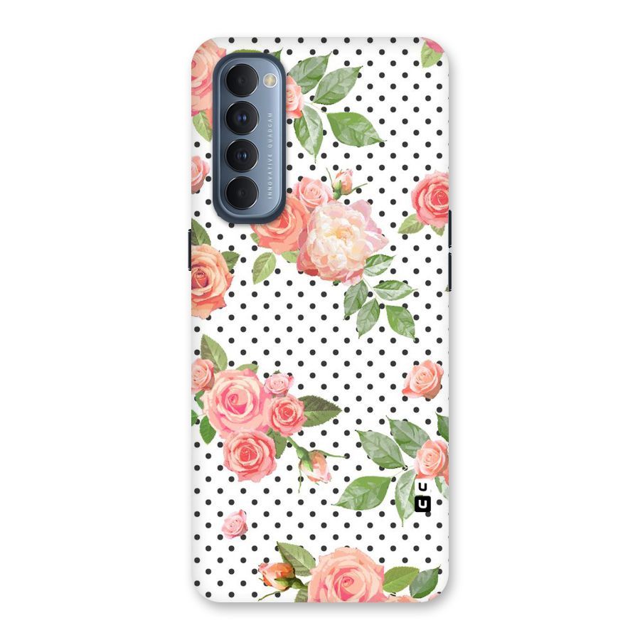 Polka Bloom White Back Case for Reno4 Pro