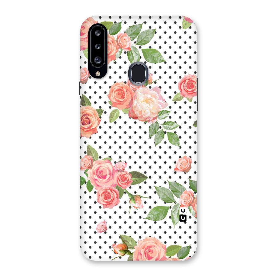 Polka Bloom White Back Case for Samsung Galaxy A20s