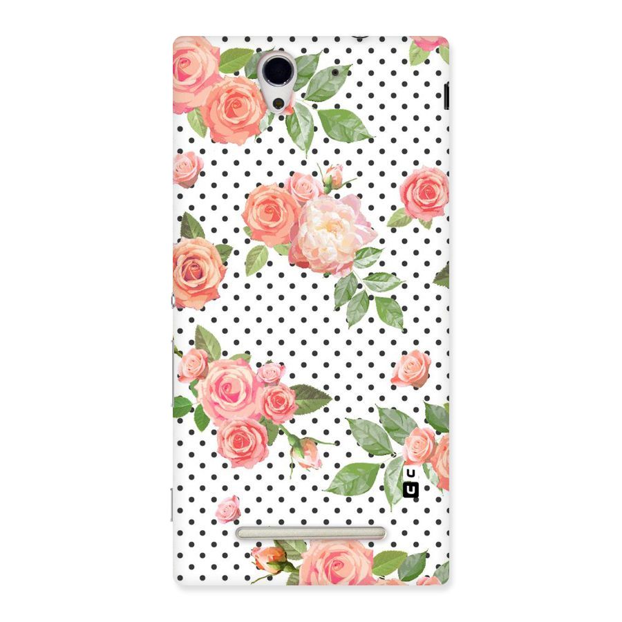 Polka Bloom White Back Case for Sony Xperia C3