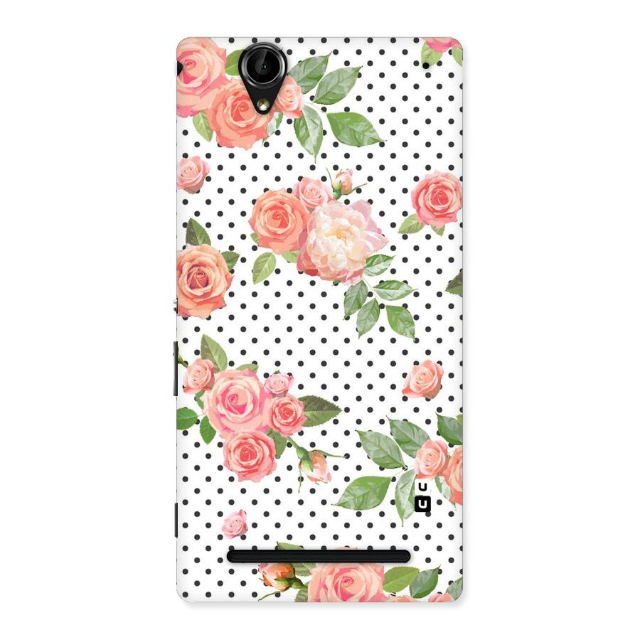 Polka Bloom White Back Case for Sony Xperia T2
