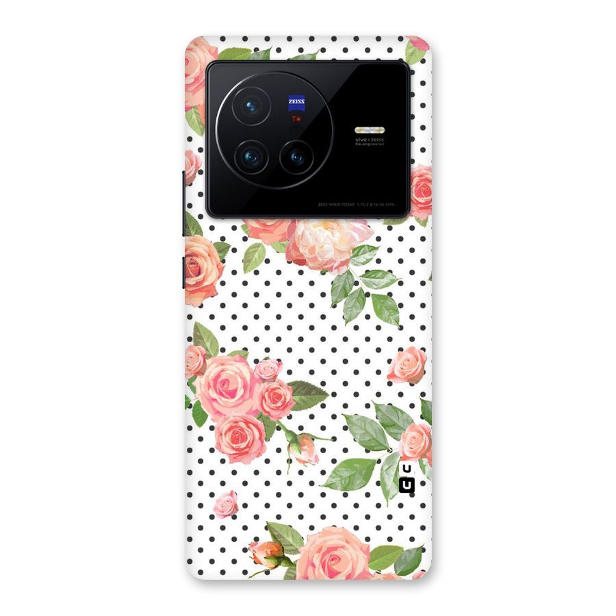 Polka Bloom White Back Case for Vivo X80