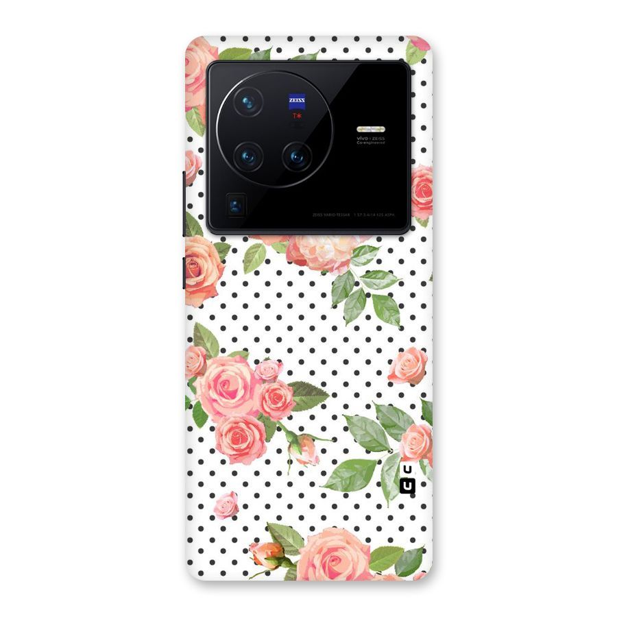 Polka Bloom White Back Case for Vivo X80 Pro