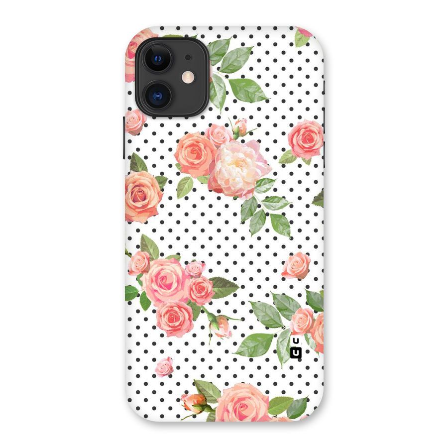 Polka Bloom White Back Case for iPhone 11