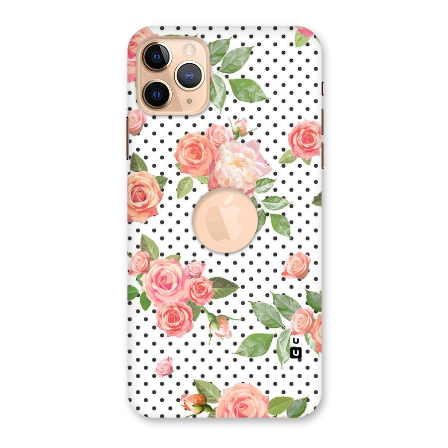 Polka Bloom White Back Case for iPhone 11 Pro Max Logo Cut