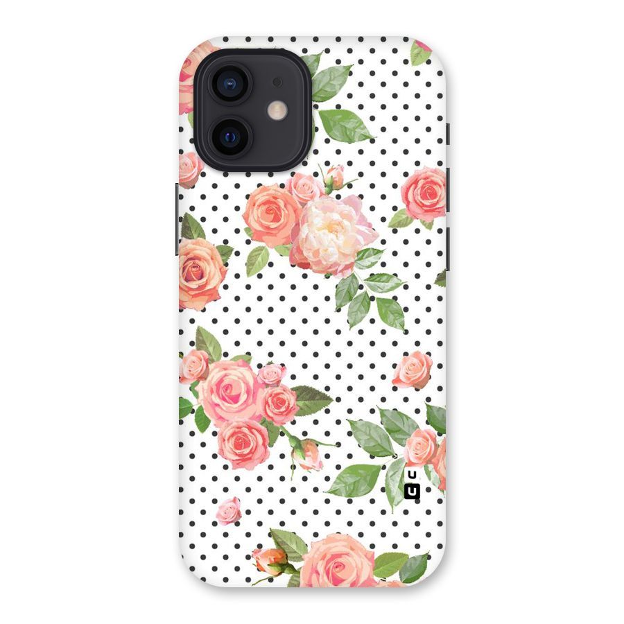 Polka Bloom White Back Case for iPhone 12