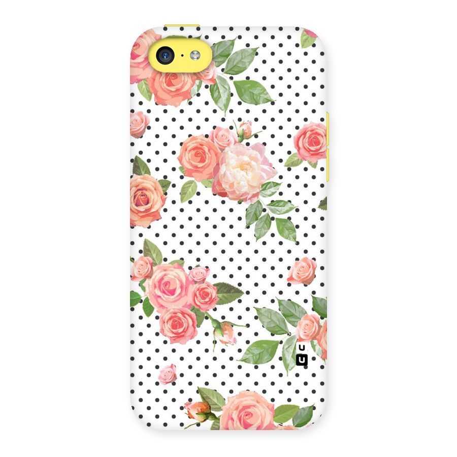 Polka Bloom White Back Case for iPhone 5C