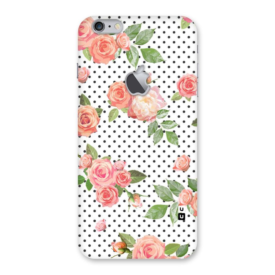 Polka Bloom White Back Case for iPhone 6 Plus 6S Plus Logo Cut