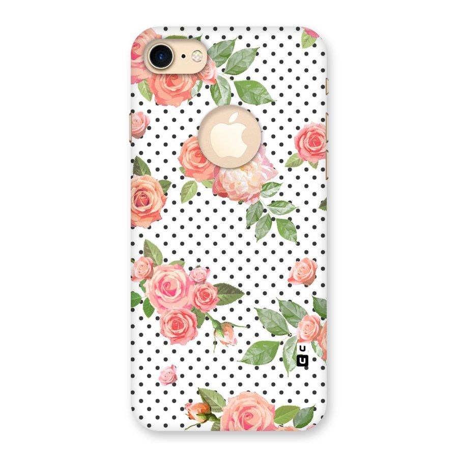 Polka Bloom White Back Case for iPhone 7 Logo Cut