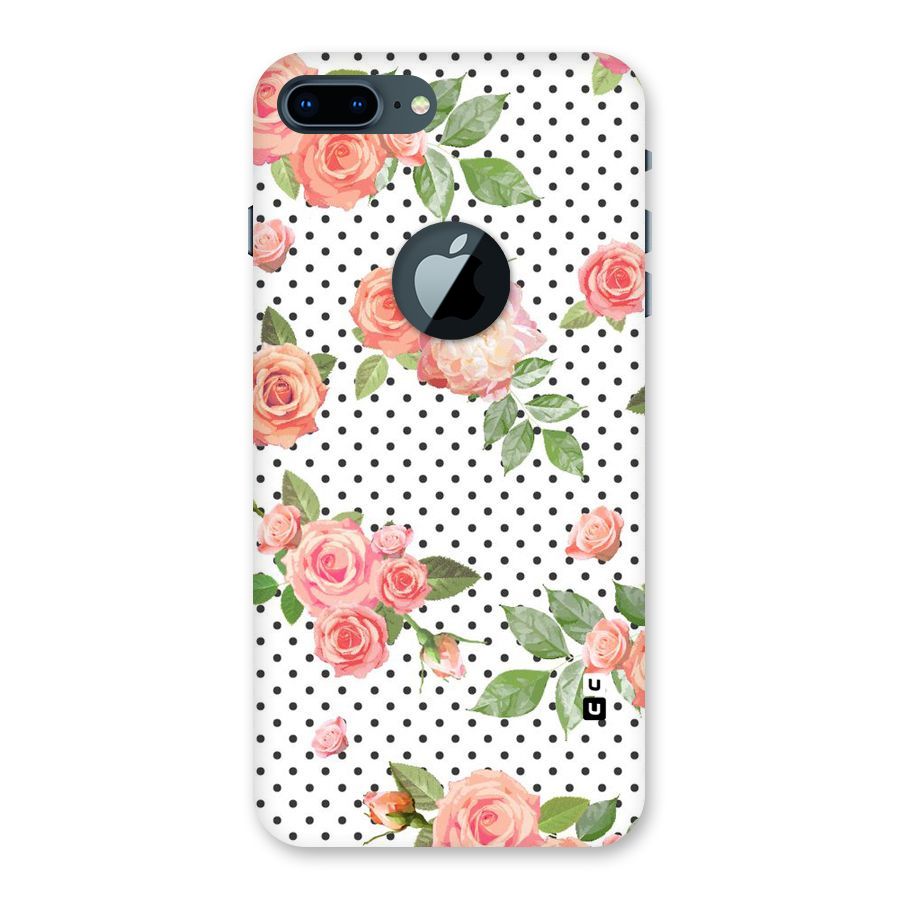 Polka Bloom White Back Case for iPhone 7 Plus Logo Cut