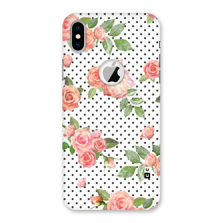 Polka Bloom White Back Case for iPhone X Logo Cut