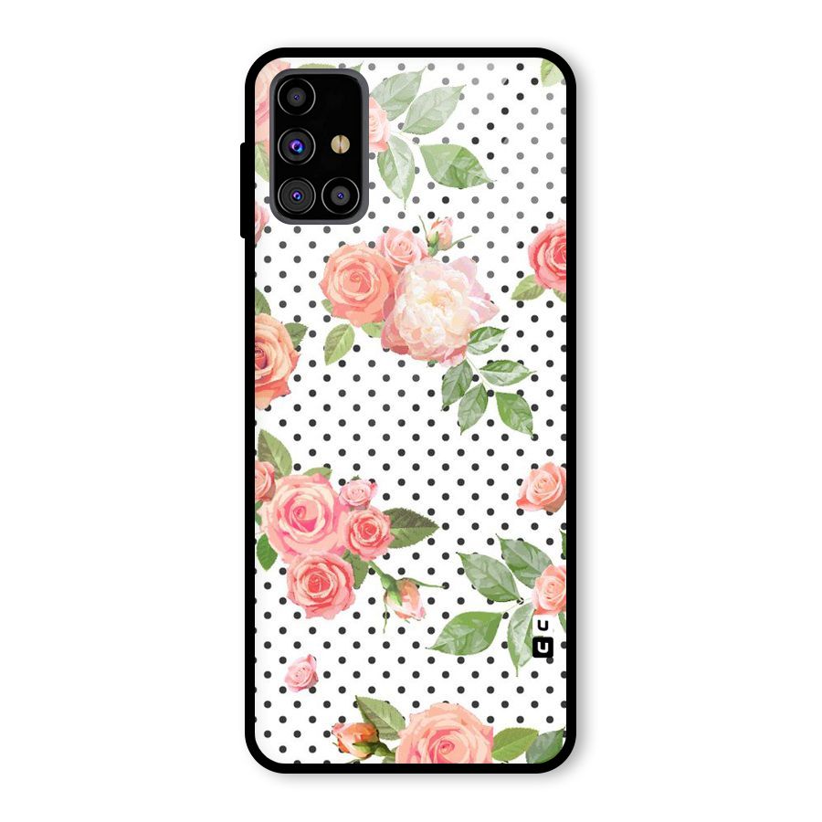 Polka Bloom White Glass Back Case for Galaxy M31s