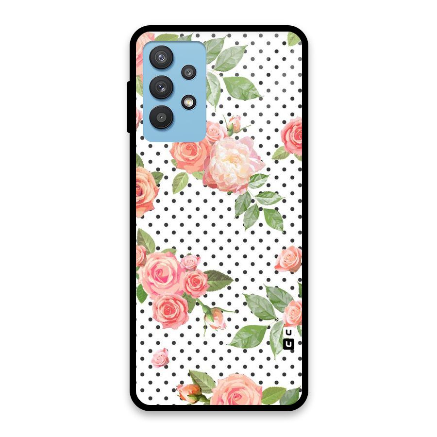 Polka Bloom White Glass Back Case for Galaxy M32 5G