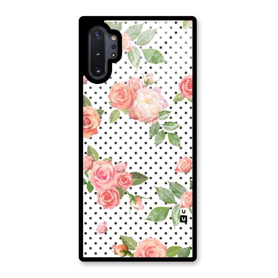 Polka Bloom White Glass Back Case for Galaxy Note 10 Plus