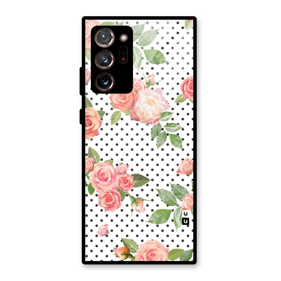 Polka Bloom White Glass Back Case for Galaxy Note 20 Ultra