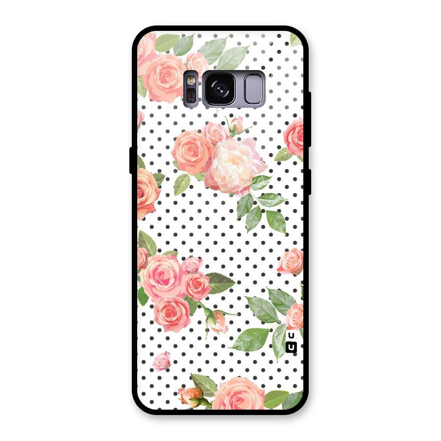 Polka Bloom White Glass Back Case for Galaxy S8