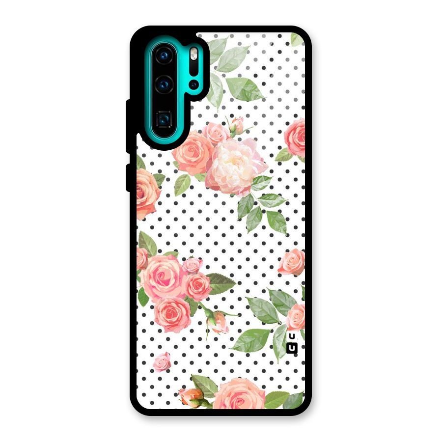 Polka Bloom White Glass Back Case for Huawei P30 Pro
