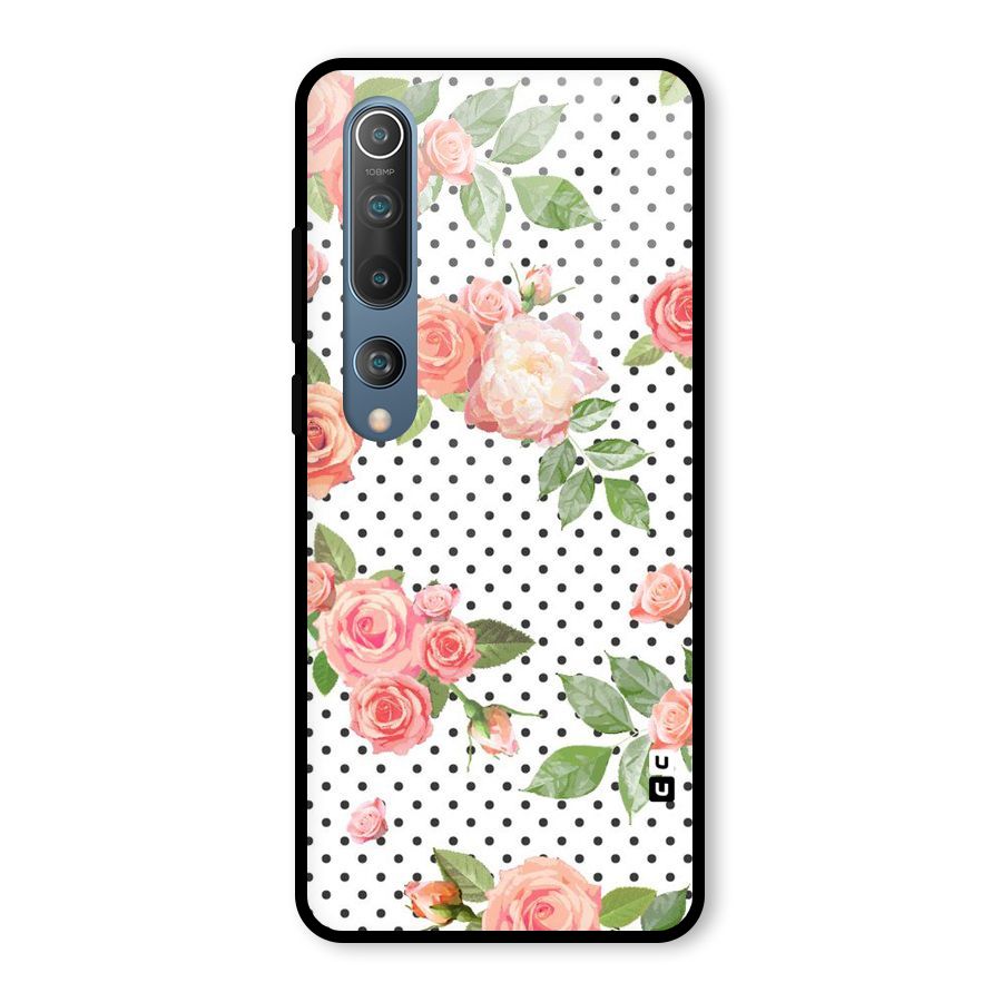 Polka Bloom White Glass Back Case for Mi 10