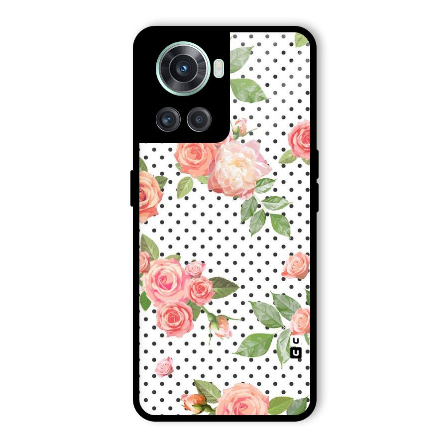 Polka Bloom White Glass Back Case for OnePlus 10R