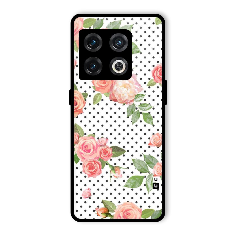 Polka Bloom White Glass Back Case for OnePlus 10 Pro 5G