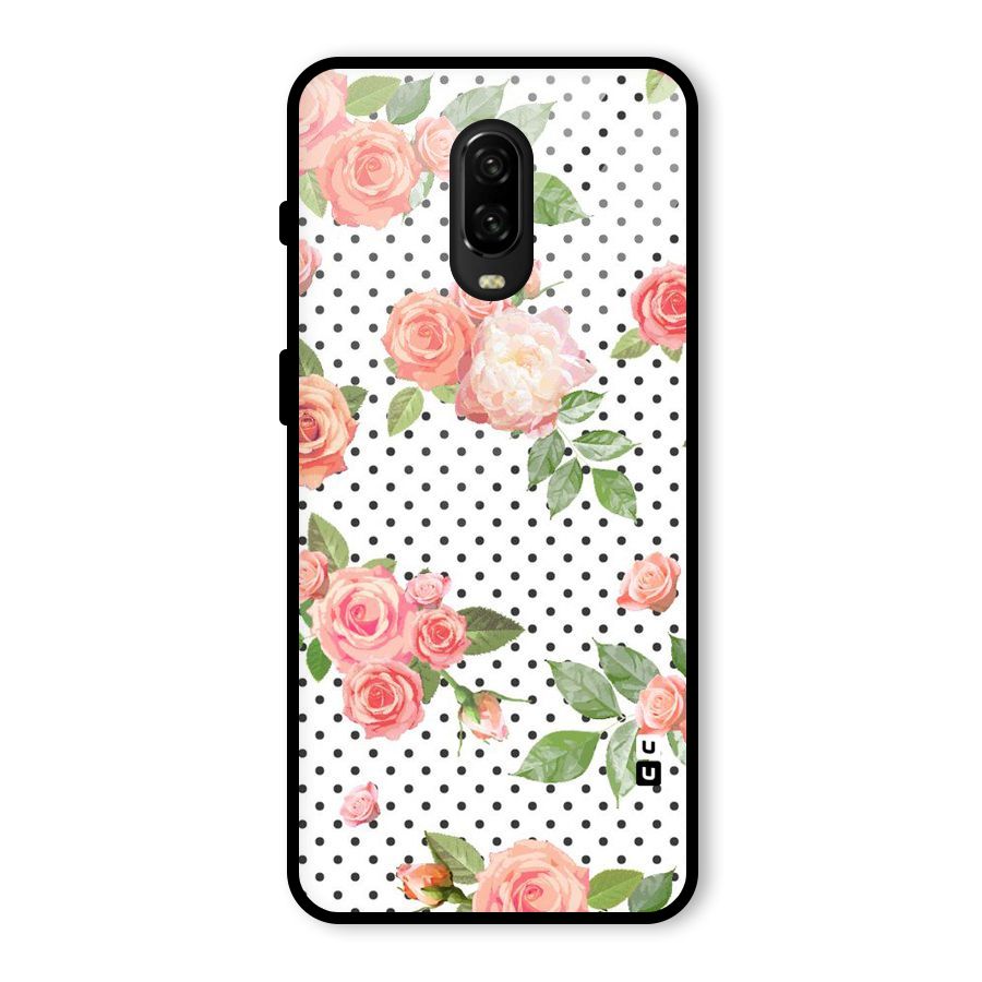 Polka Bloom White Glass Back Case for OnePlus 6T
