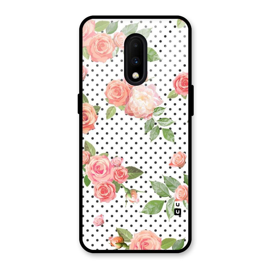 Polka Bloom White Glass Back Case for OnePlus 7