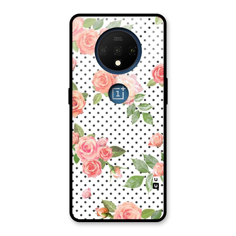 Polka Bloom White Glass Back Case for OnePlus 7T