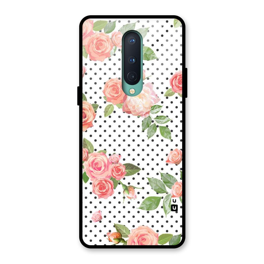 Polka Bloom White Glass Back Case for OnePlus 8