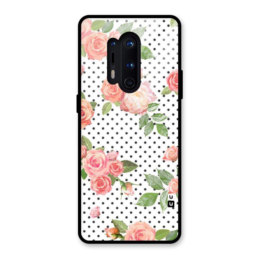 Polka Bloom White Glass Back Case for OnePlus 8 Pro