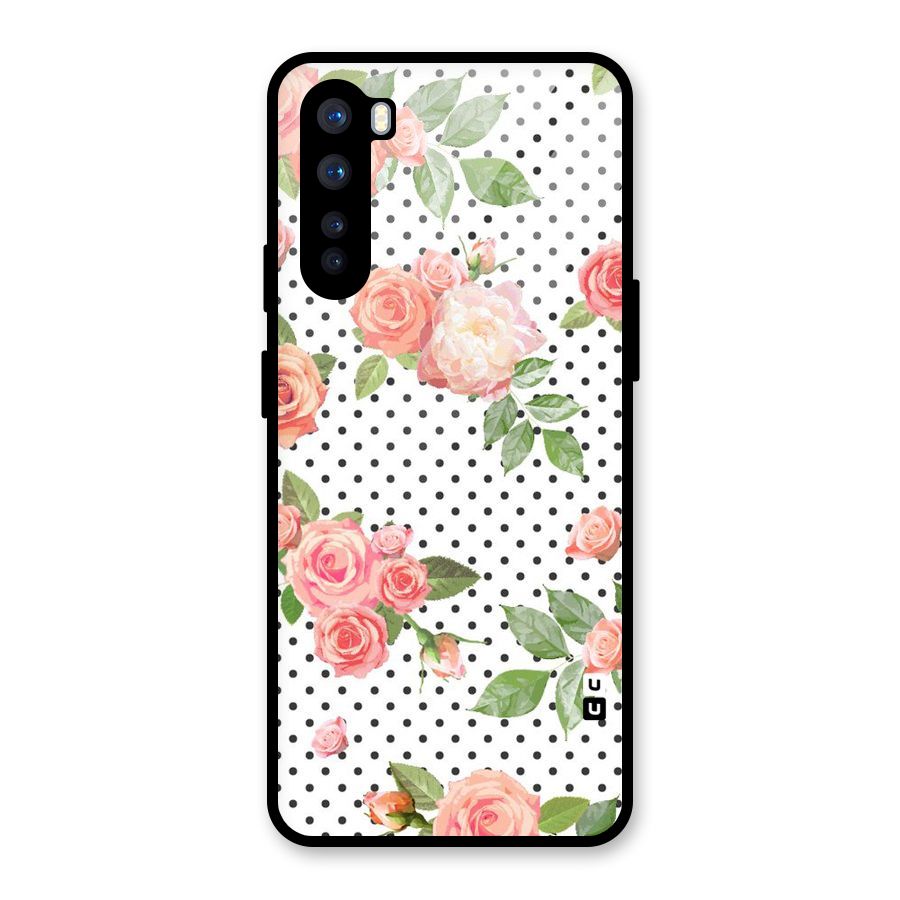 Polka Bloom White Glass Back Case for OnePlus Nord