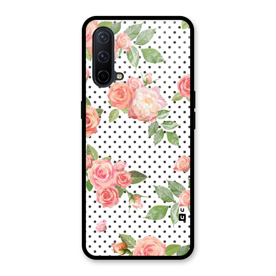 Polka Bloom White Glass Back Case for OnePlus Nord CE 5G