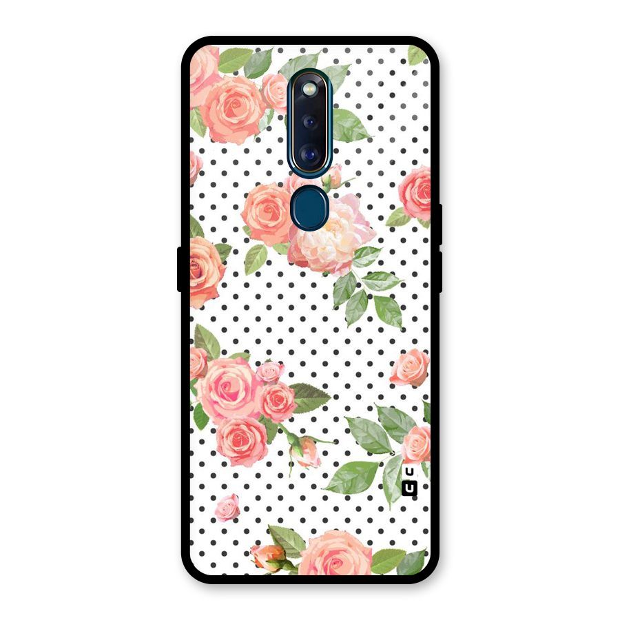 Polka Bloom White Glass Back Case for Oppo F11 Pro