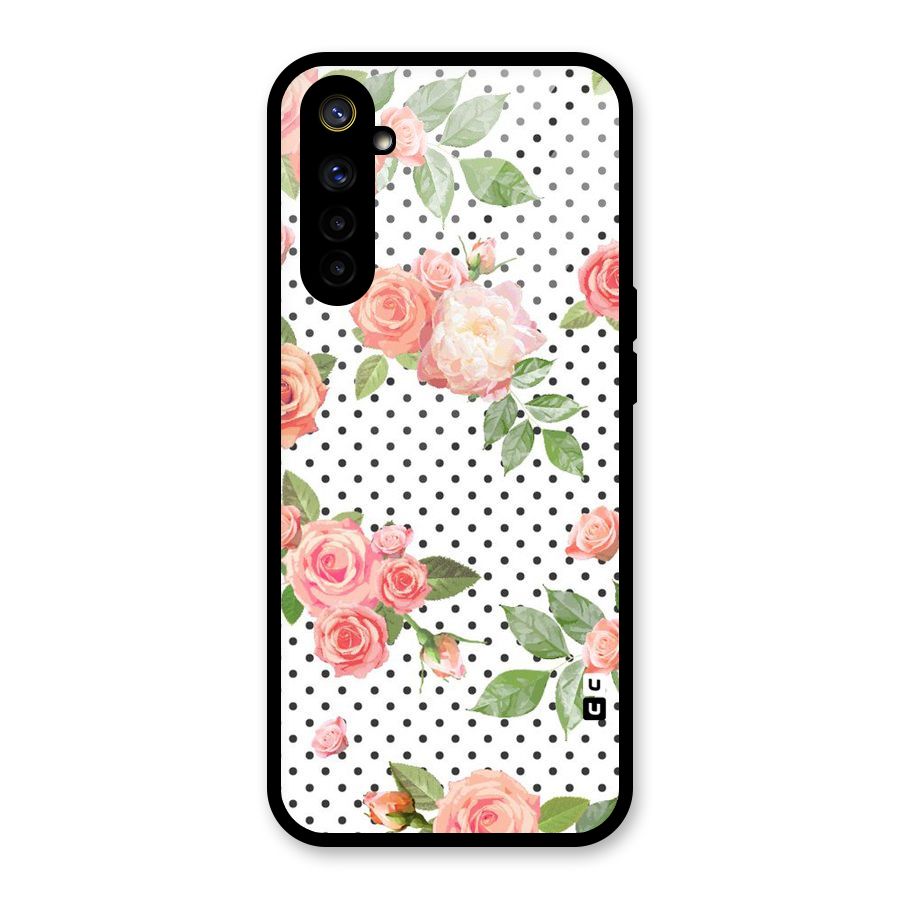 Polka Bloom White Glass Back Case for Realme 6i