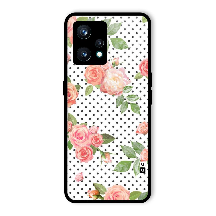 Polka Bloom White Glass Back Case for Realme 9 Pro Plus 5G
