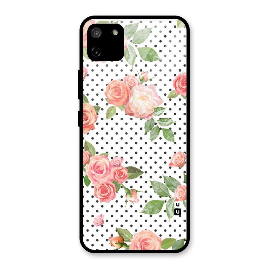 Polka Bloom White Glass Back Case for Realme C11