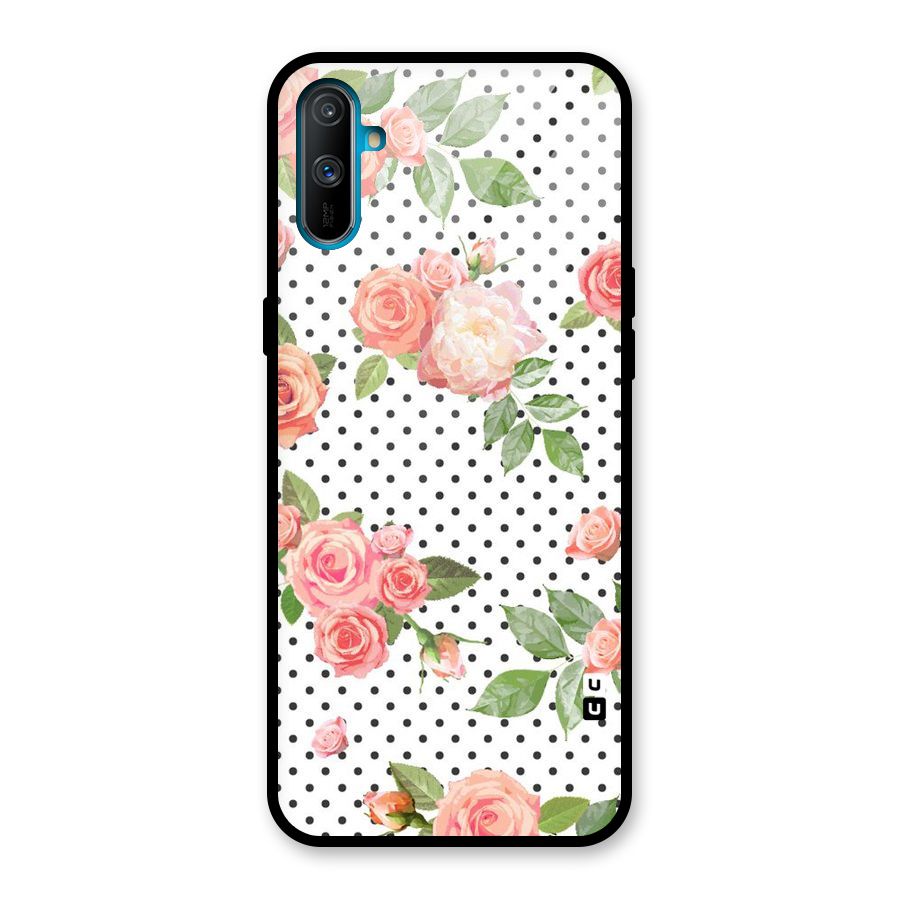 Polka Bloom White Glass Back Case for Realme C3