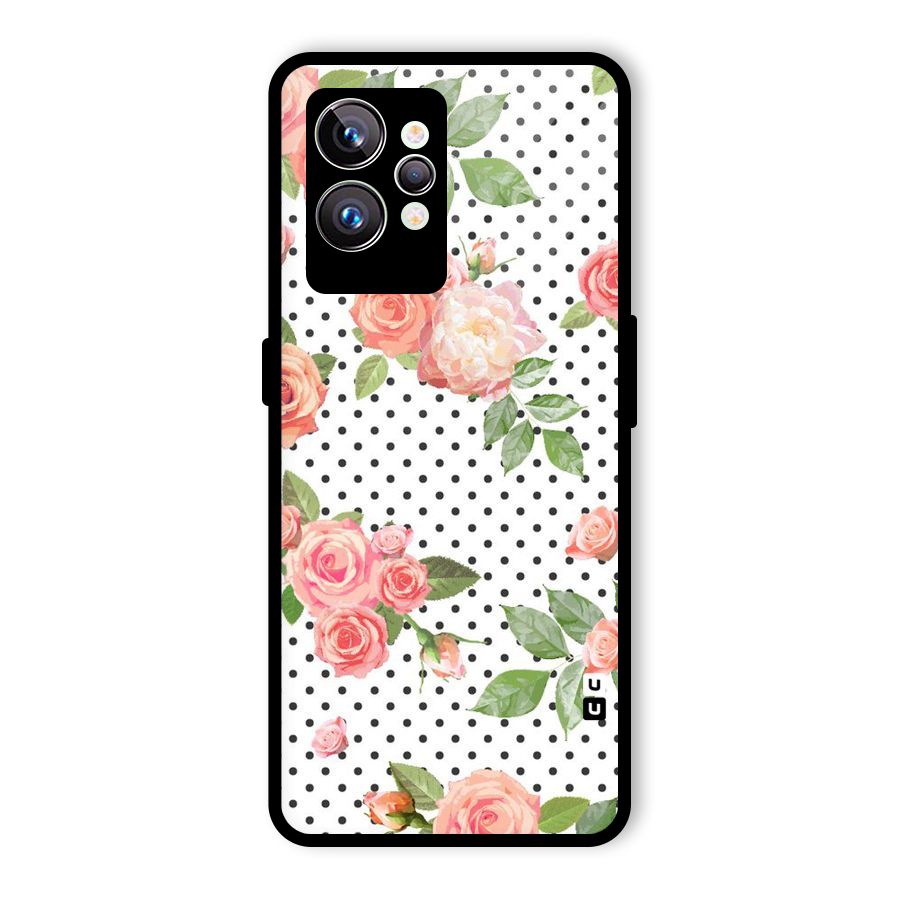 Polka Bloom White Glass Back Case for Realme GT2 Pro