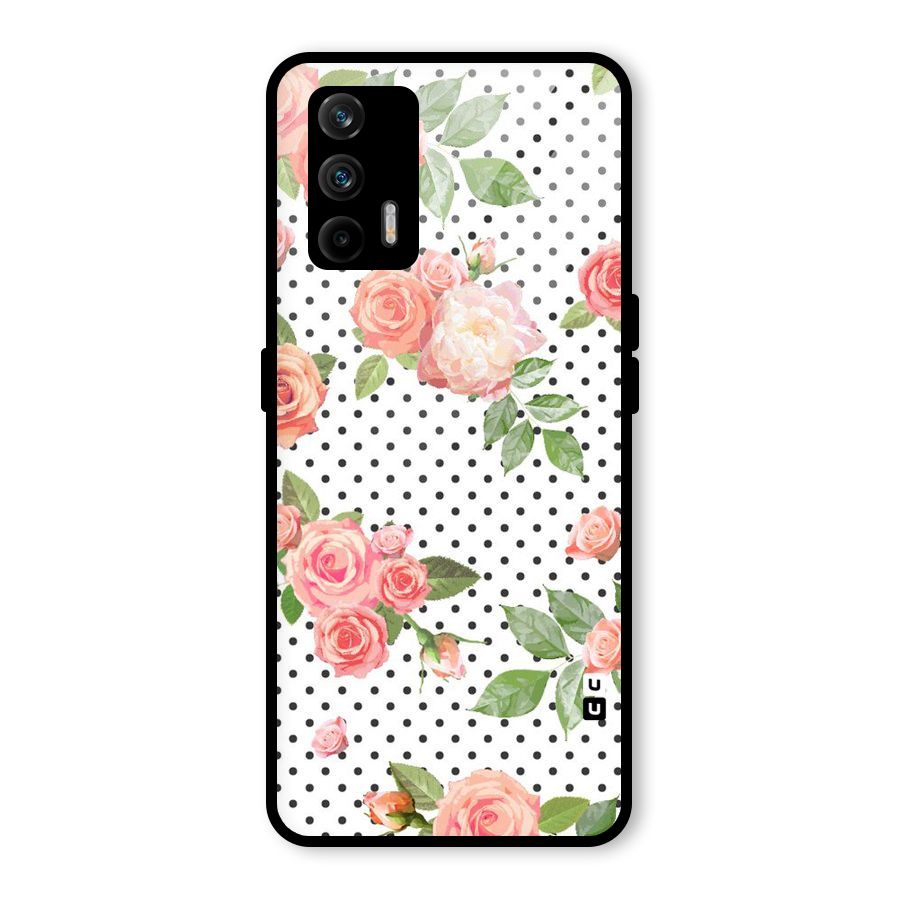 Polka Bloom White Glass Back Case for Realme GT 5G