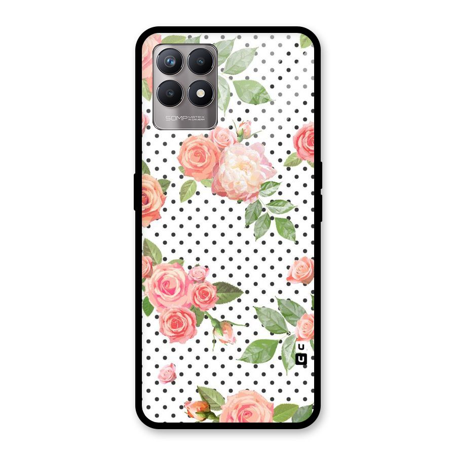 Polka Bloom White Glass Back Case for Realme Narzo 50