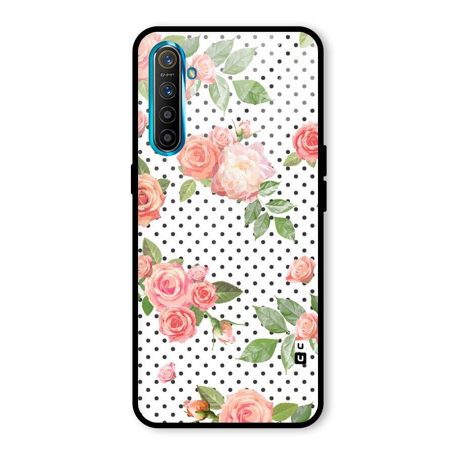 Polka Bloom White Glass Back Case for Realme X2