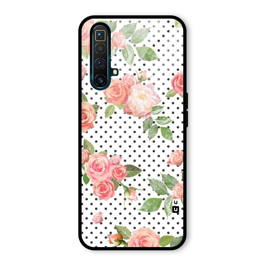 Polka Bloom White Glass Back Case for Realme X3